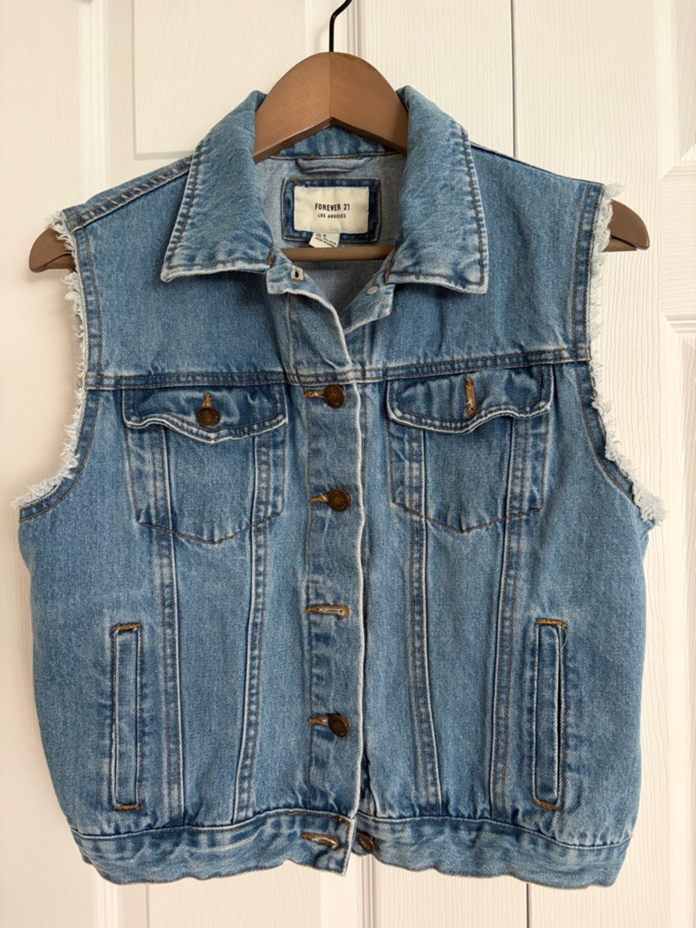 Forever 21 Light Blue Denim Sleeveless Vest